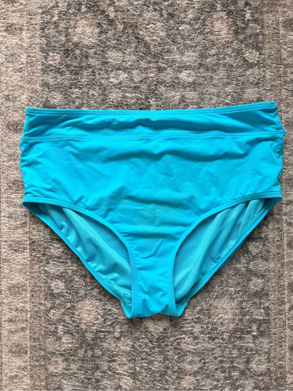 Lands' End Bright Turquoise High Waisted Swim Bottoms
